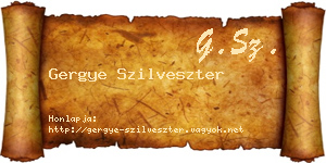 Gergye Szilveszter névjegykártya